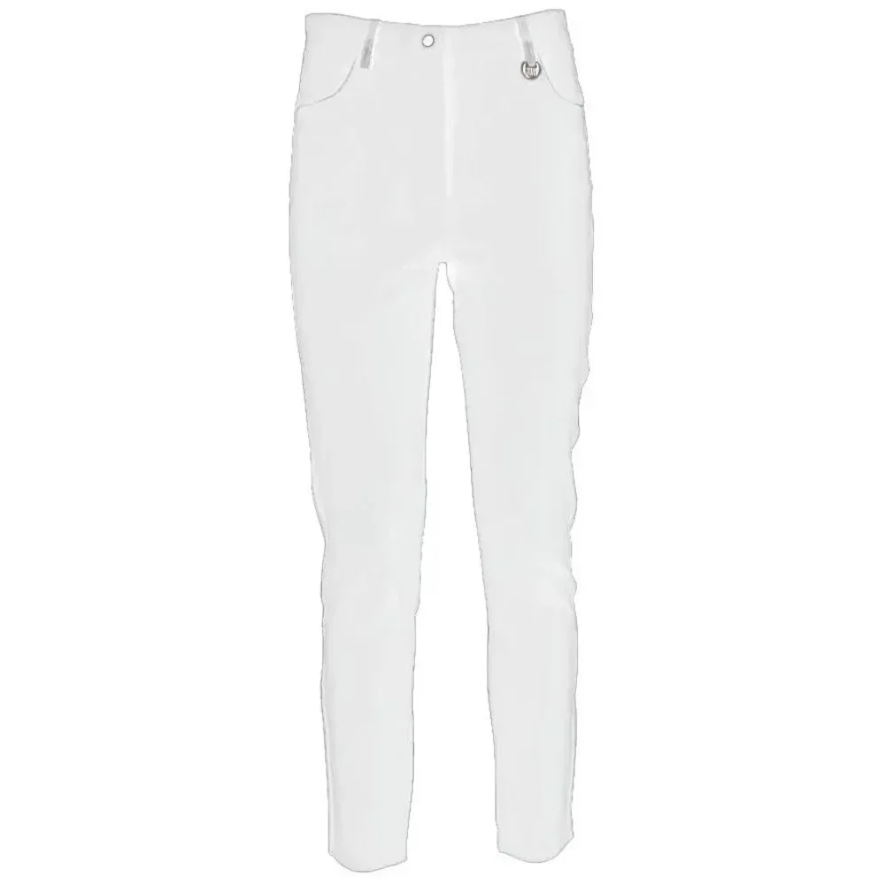 Yes Zee White Viscose Jeans & Pant